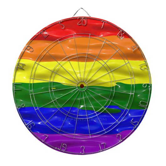 SlipperyJoe's Regenbogenfarben glänzen Flüssigkeit Dartscheibe (vorne)