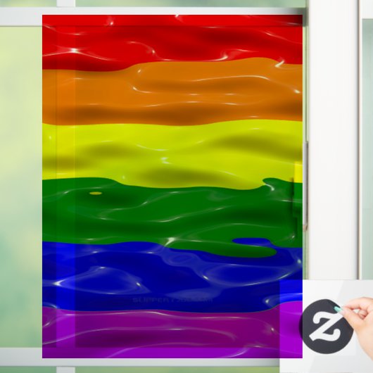 SlipperyJoe's Regenbogenfarben glänzen Flüssigkeit Fensteraufkleber (Zuhause)