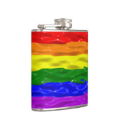 SlipperyJoe's Regenbogenfarben glänzen Flüssigkeit Flachmann (Rechts)