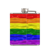 SlipperyJoe's Regenbogenfarben glänzen Flüssigkeit Flachmann (Rückseite)
