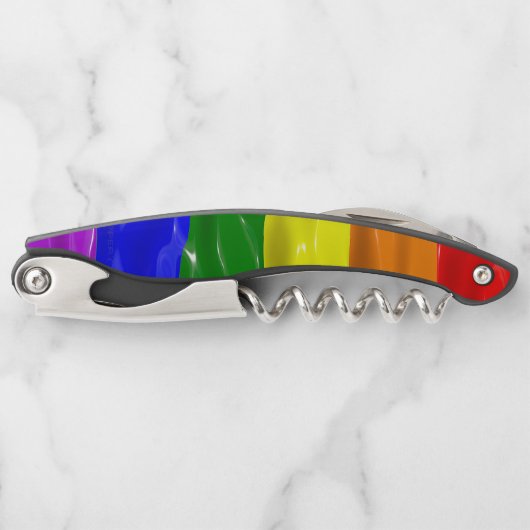 SlipperyJoe's Regenbogenfarben glänzen Flüssigkeit Kellnermesser (Vorderseite)