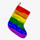 SlipperyJoe's Regenbogenfarben glänzen Flüssigkeit Kleiner Weihnachtsstrumpf (Vorderansicht (hängend))