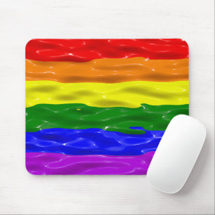 SlipperyJoe's Regenbogenfarben glänzen Flüssigkeit Mousepad