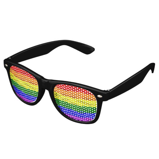 SlipperyJoe's Regenbogenfarben glänzen Flüssigkeit Partybrille (Schrägansicht)