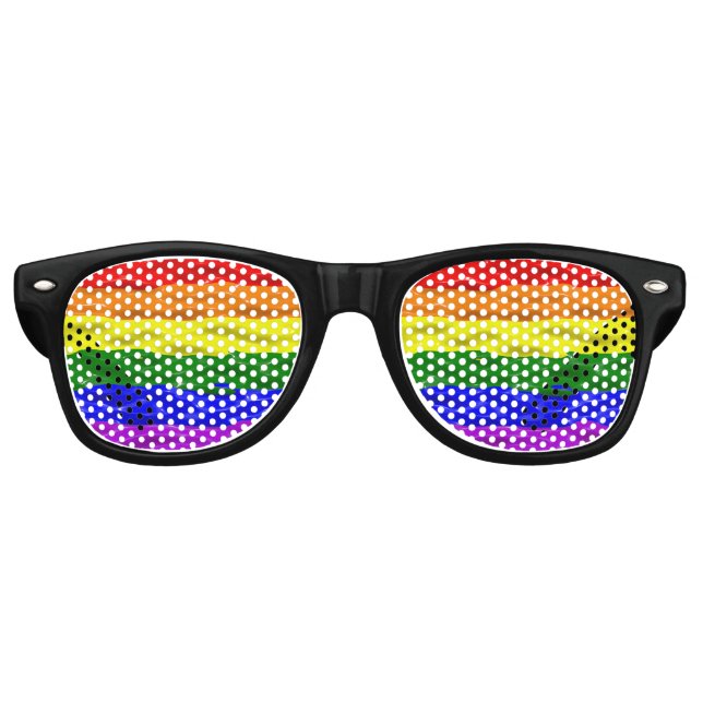 SlipperyJoe's Regenbogenfarben glänzen Flüssigkeit Partybrille (Vorderseite)