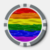 SlipperyJoe's Regenbogenfarben glänzen Flüssigkeit Pokerchips (Vorderseite)