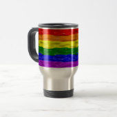 SlipperyJoe's Regenbogenfarben glänzen Flüssigkeit Reisebecher (Vorderseite Links)