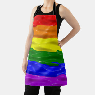 SlipperyJoe's Regenbogenfarben glänzen Flüssigkeit Schürze