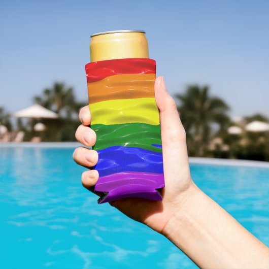SlipperyJoe's Regenbogenfarben glänzen Flüssigkeit Selters Dosenkühler (In Situ Pool)