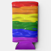 SlipperyJoe's Regenbogenfarben glänzen Flüssigkeit Selters Dosenkühler (Vorderseite)