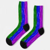 SlipperyJoe's Regenbogenfarben glänzen Flüssigkeit Socken (Linkes Detail)