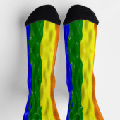 SlipperyJoe's Regenbogenfarben glänzen Flüssigkeit Socken (Oben)