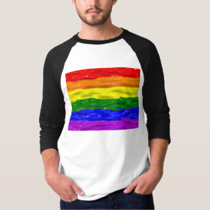 SlipperyJoe's Regenbogenfarben glänzen Flüssigkeit T-Shirt