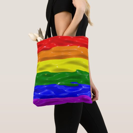 SlipperyJoe's Regenbogenfarben glänzen Flüssigkeit Tasche (Von Nahem)
