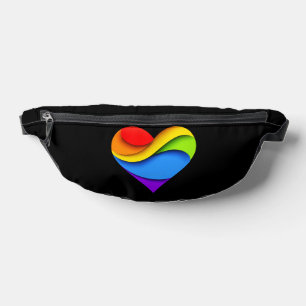SlipperyJoe's regenbogenfarbene Herzform rot oran Bauchtasche