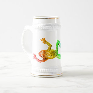 SlipperyJoe's regenbogenfarbener Frosch gerenderte Bierglas