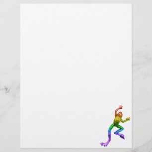 SlipperyJoe's regenbogenfarbener Frosch gerenderte Briefbogen