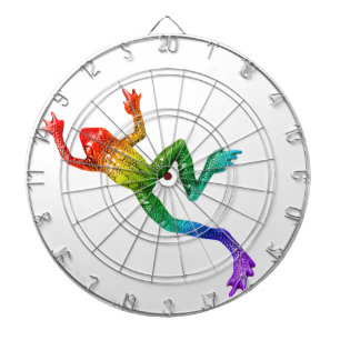 SlipperyJoe's regenbogenfarbener Frosch gerenderte Dartscheibe