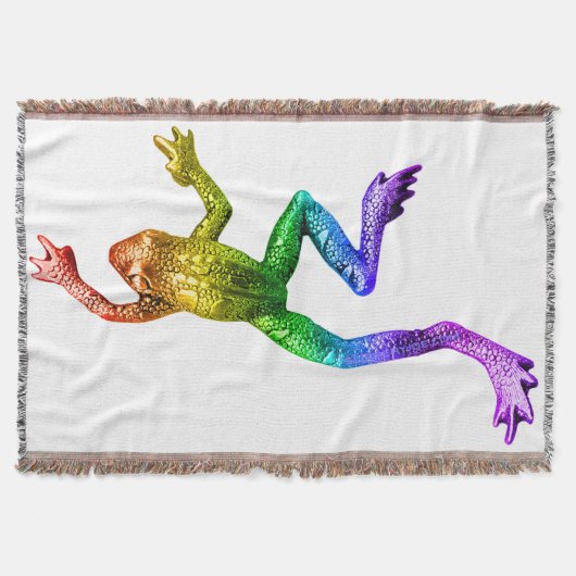 SlipperyJoe's regenbogenfarbener Frosch gerenderte Decke (Vorderseite)