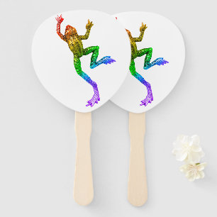 SlipperyJoe's regenbogenfarbener Frosch gerenderte Fächer