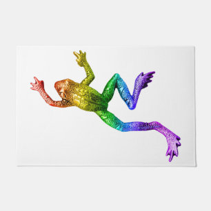 SlipperyJoe's regenbogenfarbener Frosch gerenderte Fußmatte