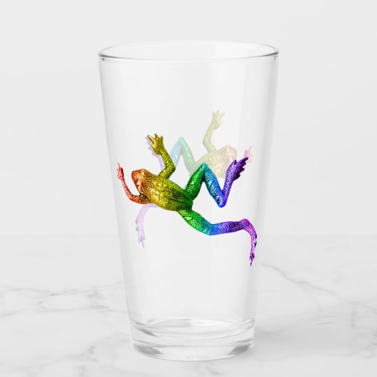 SlipperyJoe's regenbogenfarbener Frosch gerenderte Glas (Vorderseite)