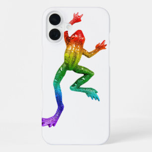 SlipperyJoe's regenbogenfarbener Frosch gerenderte iPhone 16 Plus Hülle