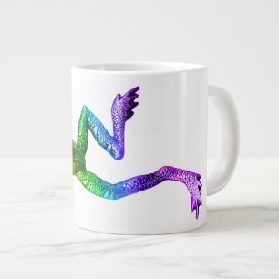 SlipperyJoe's regenbogenfarbener Frosch gerenderte Jumbo-Tasse