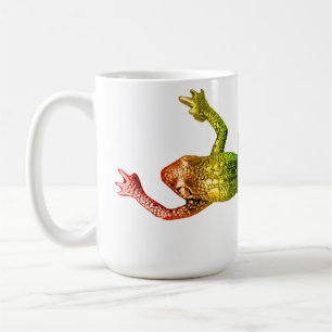 SlipperyJoe's regenbogenfarbener Frosch gerenderte Kaffeetasse