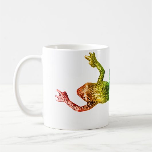 SlipperyJoe's regenbogenfarbener Frosch gerenderte Kaffeetasse (Links)