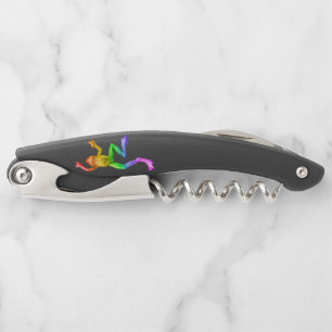 SlipperyJoe's regenbogenfarbener Frosch gerenderte Kellnermesser