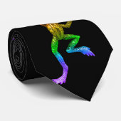 SlipperyJoe's regenbogenfarbener Frosch gerenderte Krawatte (Gerollt)
