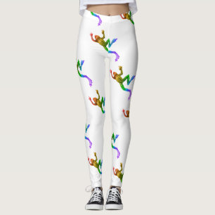 SlipperyJoe's regenbogenfarbener Frosch gerenderte Leggings