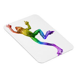 SlipperyJoe's regenbogenfarbener Frosch gerenderte Magnet