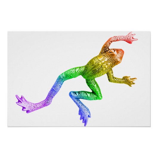 SlipperyJoe's regenbogenfarbener Frosch gerenderte Poster (Vorderseite)