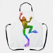 SlipperyJoe's regenbogenfarbener Frosch gerenderte Schürze (Vorderseite)