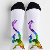 SlipperyJoe's regenbogenfarbener Frosch gerenderte Socken (Oben)