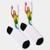 SlipperyJoe's regenbogenfarbener Frosch gerenderte Socken (Rechts)