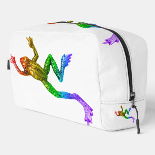SlipperyJoe's regenbogenfarbener Frosch gerenderte Waschbeutel