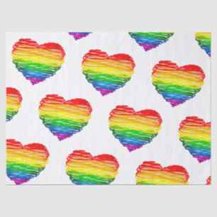 SlipperyJoes regenbogenfarbenes Herz mit gekritzel Seidenpapier