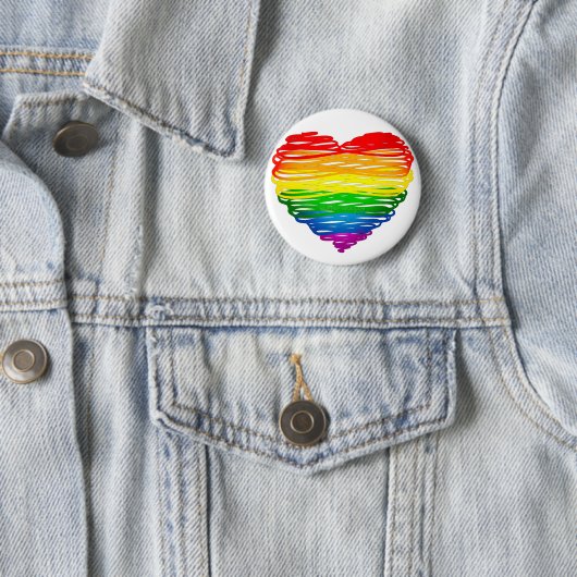 SlipperyJoes regenbogenfarbenes Herz mit kritzelig Button (Beispiel)