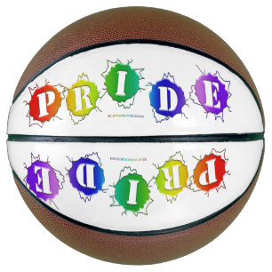 SlipperyJoe's regenbogenfarbenes Pride-Schild plat Basketball