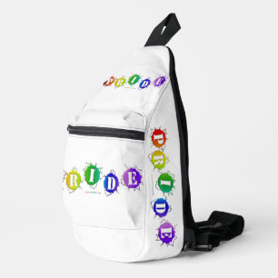 SlipperyJoe's regenbogenfarbenes Pride-Schild plat Crossbody Bag