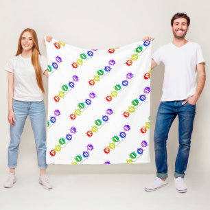 SlipperyJoe's regenbogenfarbenes Pride-Schild plat Fleecedecke
