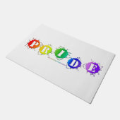 SlipperyJoe's regenbogenfarbenes Pride-Schild plat Fußmatte (Schrägansicht)