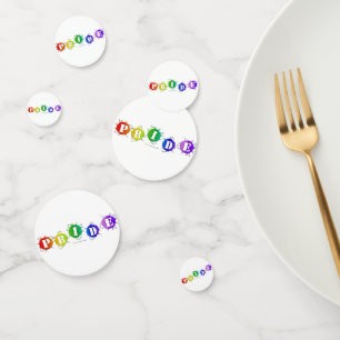 SlipperyJoe's regenbogenfarbenes Pride-Schild plat Konfetti