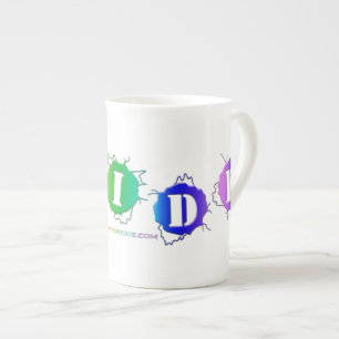 SlipperyJoe's regenbogenfarbenes Pride-Schild plat Porzellantasse