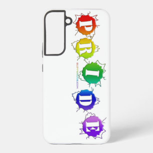 SlipperyJoe's regenbogenfarbenes Pride-Schild plat Samsung Galaxy Hülle