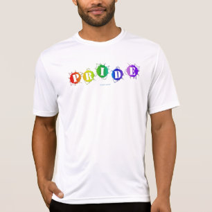 SlipperyJoe's regenbogenfarbenes Pride-Schild plat T-Shirt
