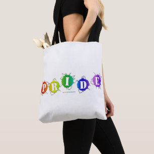 SlipperyJoe's regenbogenfarbenes Pride-Schild plat Tasche